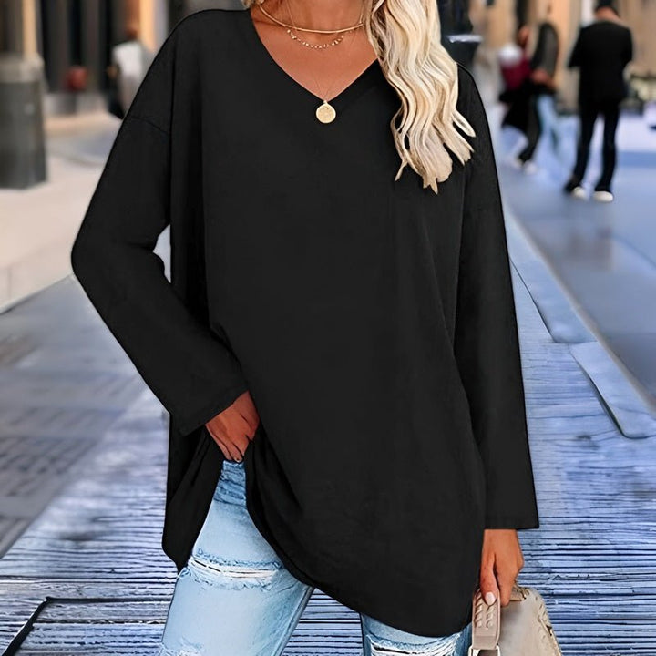 Drune | Trendiger V-Ausschnitt-Pullover mit langen Ärmel