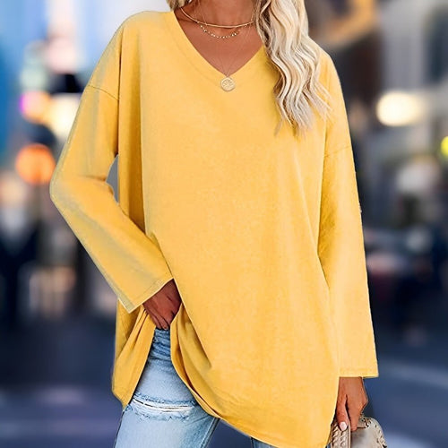 Drune | Trendiger V-Ausschnitt-Pullover mit langen Ärmel