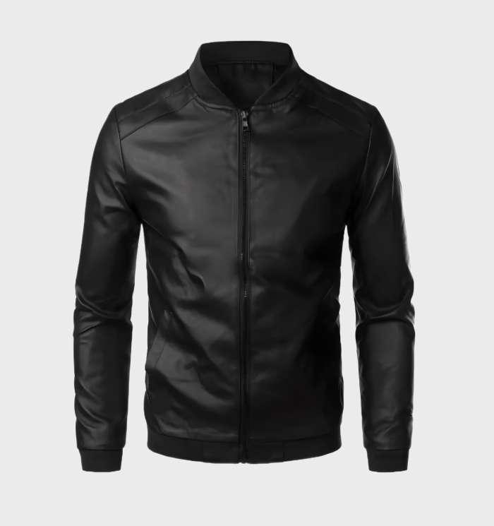 Drune | Herren Lederjacke mit Reißverschluss