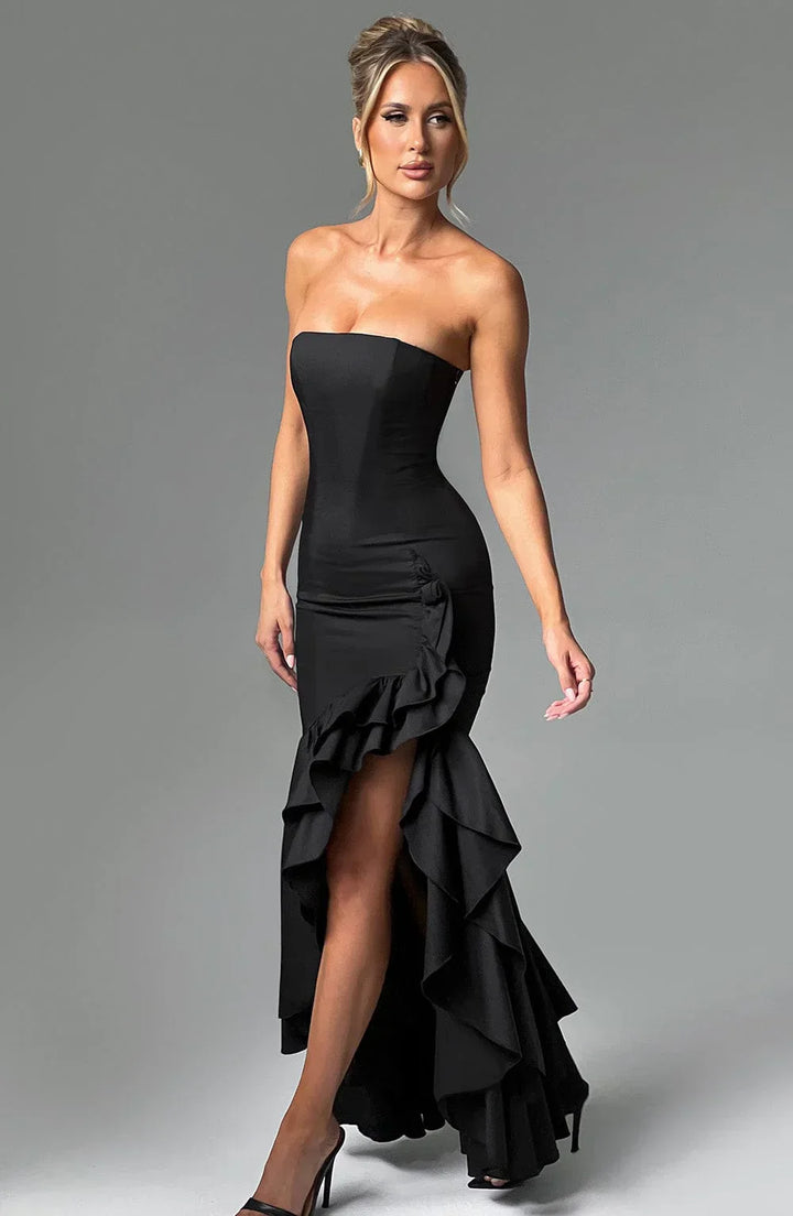 Drune | Ärmelloses Maxikleid Mit Schlitz Und Rüschen Für Frauen
