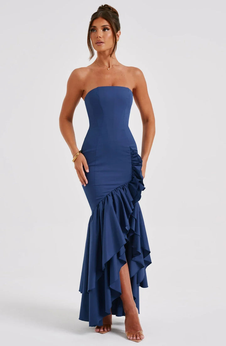 Drune | Ärmelloses Maxikleid Mit Schlitz Und Rüschen Für Frauen