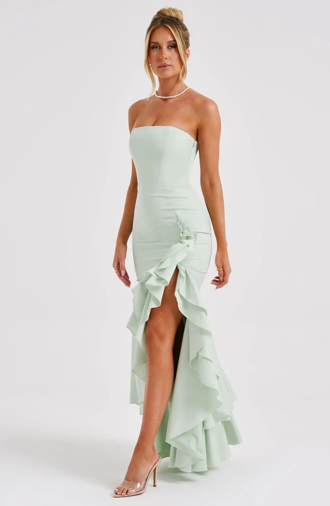 Drune | Ärmelloses Maxikleid Mit Schlitz Und Rüschen Für Frauen