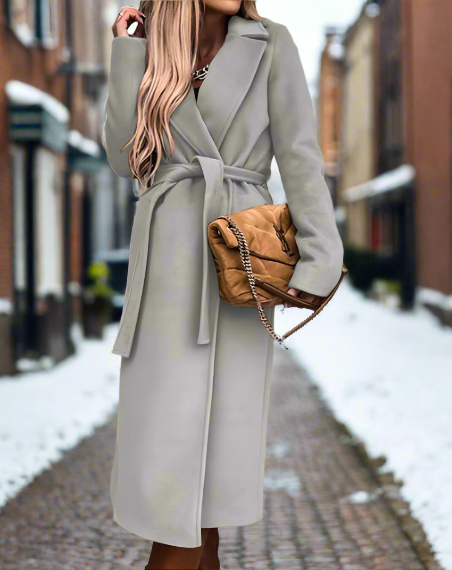 Drune | chicer langer Kleid mit Gürtel - weich, leicht und elegant für Frauen