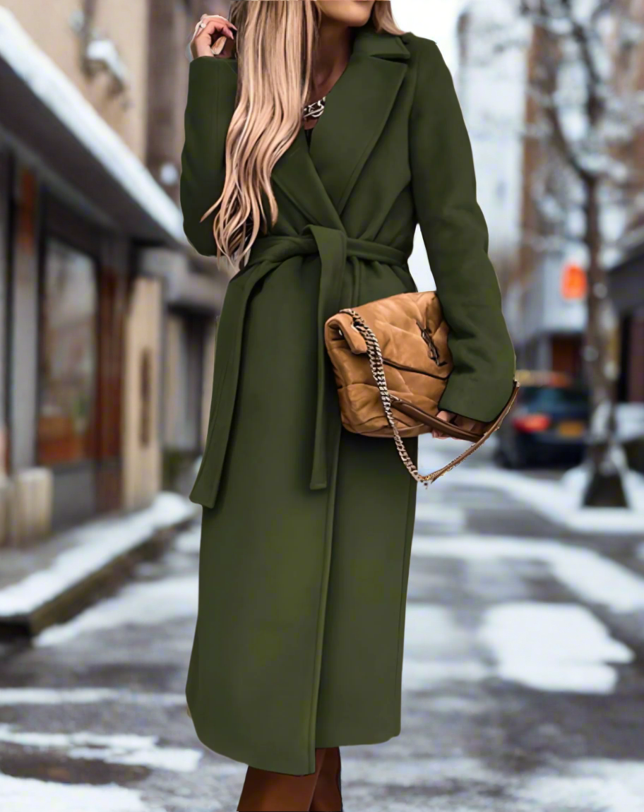 Drune | chicer langer Kleid mit Gürtel - weich, leicht und elegant für Frauen