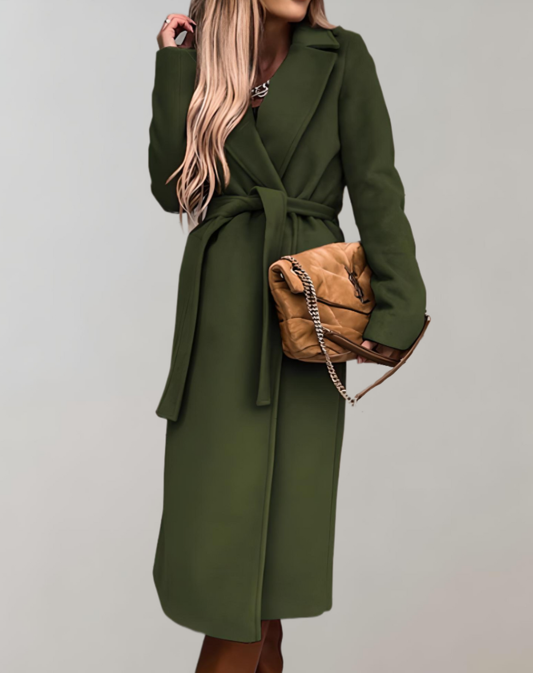 Drune | Langer Herbstmantel für Frauen mit Gürteljacke