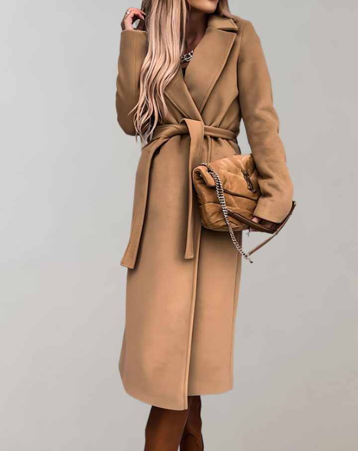 Drune | Langer Herbstmantel für Frauen mit Gürteljacke