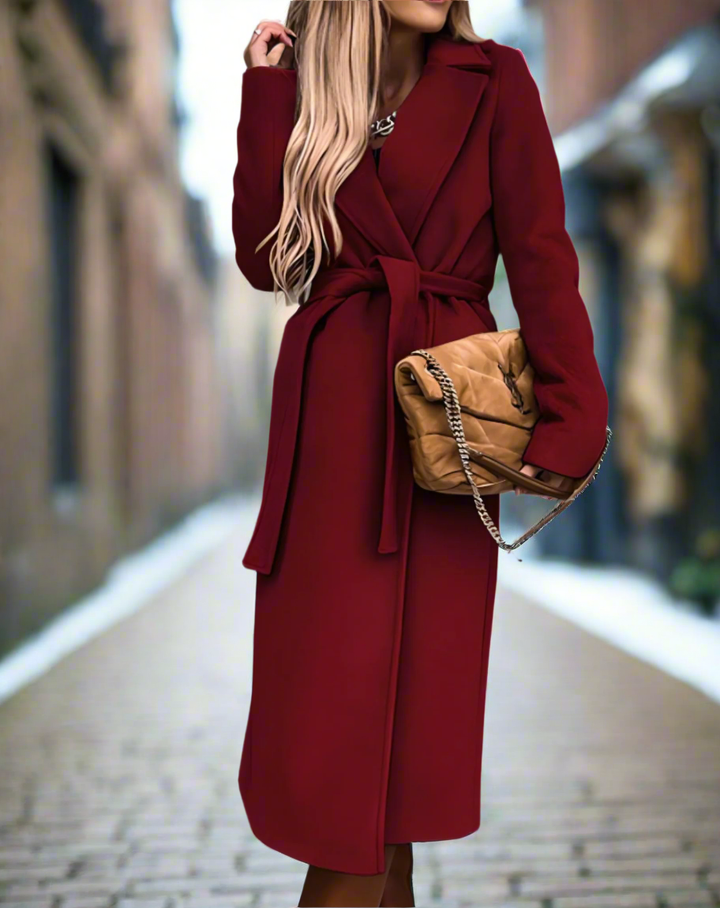 Drune | chicer langer Kleid mit Gürtel - weich, leicht und elegant für Frauen