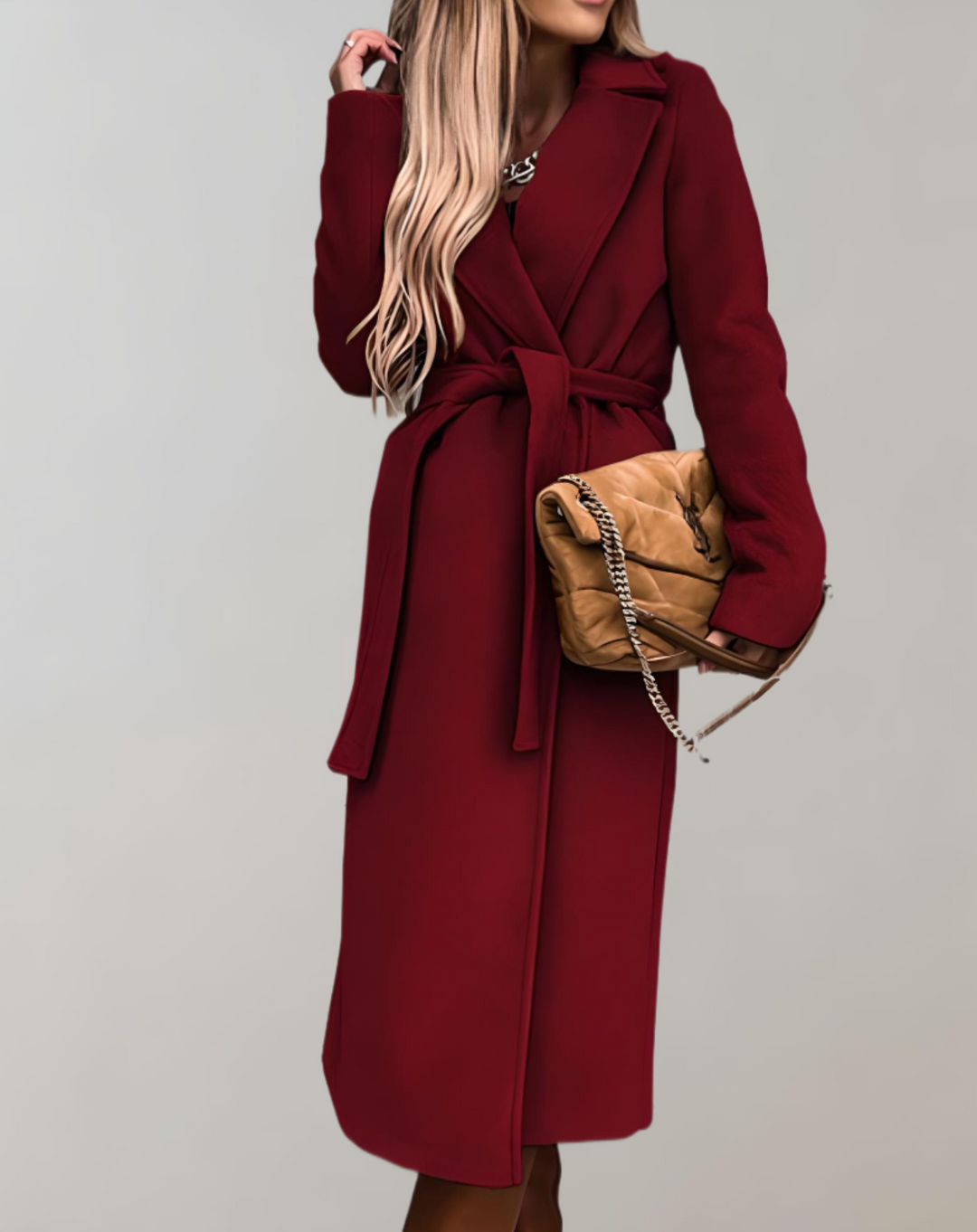 Drune | Langer Herbstmantel für Frauen mit Gürteljacke