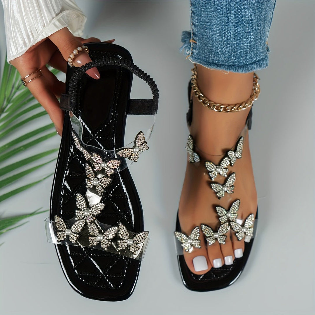 Drune | Funkelnde Strass Sandalen