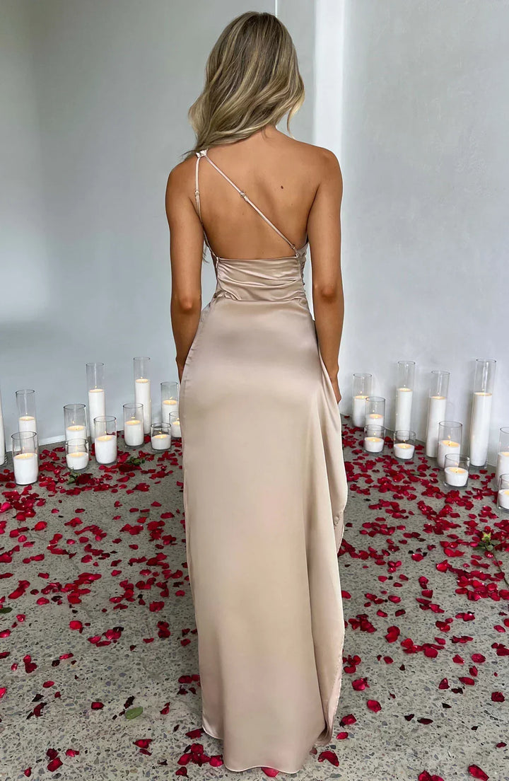 Drune | One-Shoulder-Schlitzkleid Aus Satin