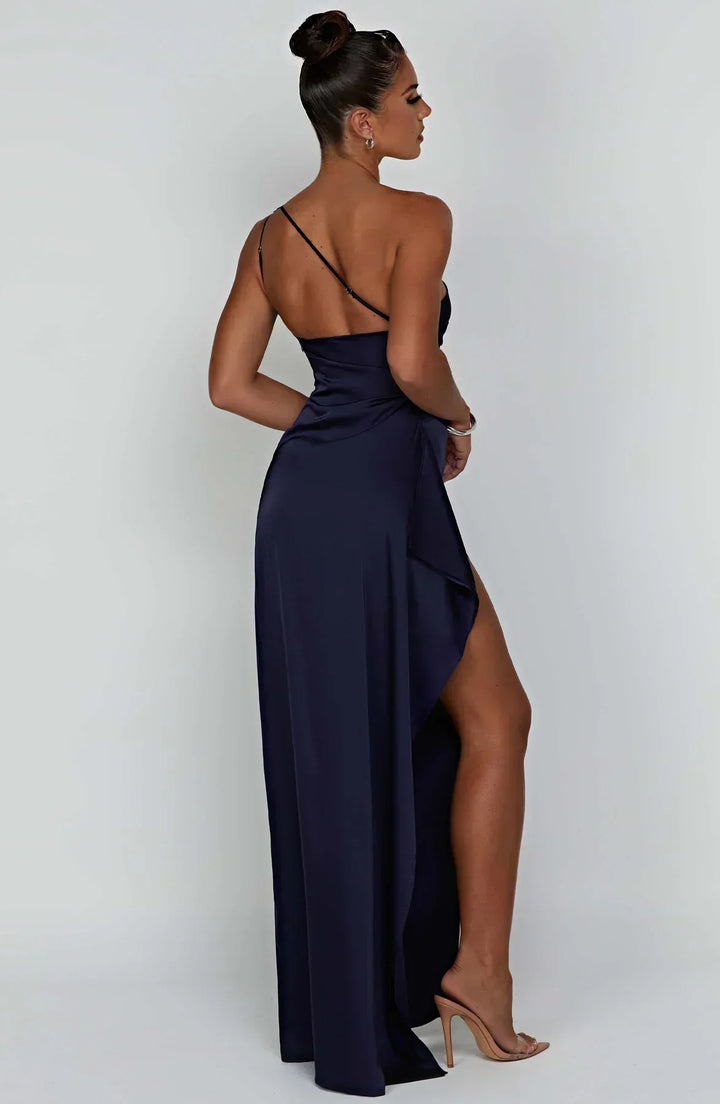 Drune | One-Shoulder-Schlitzkleid Aus Satin
