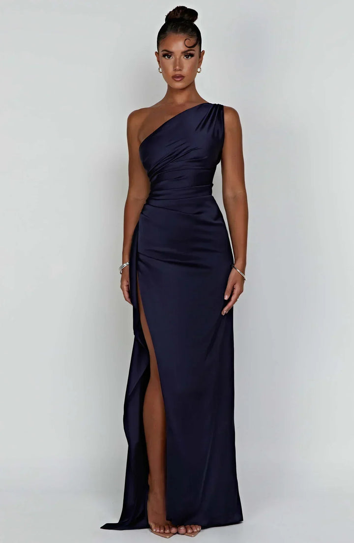Drune | One-Shoulder-Schlitzkleid Aus Satin