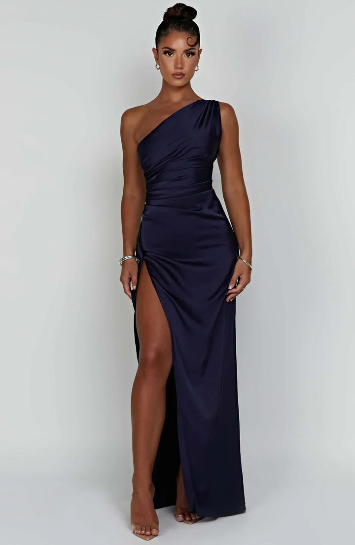 Drune | One-Shoulder-Schlitzkleid Aus Satin