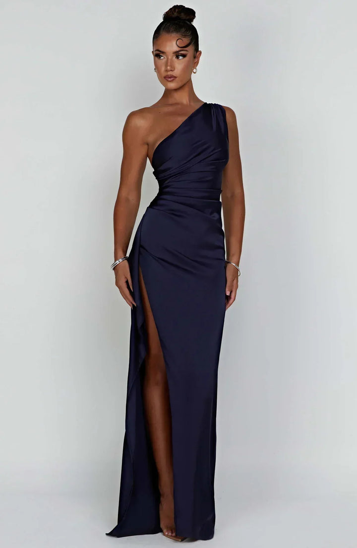 Drune | One-Shoulder-Schlitzkleid Aus Satin