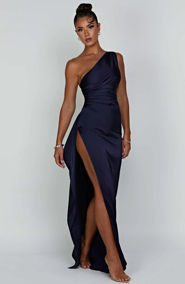 Drune | One-Shoulder-Schlitzkleid Aus Satin