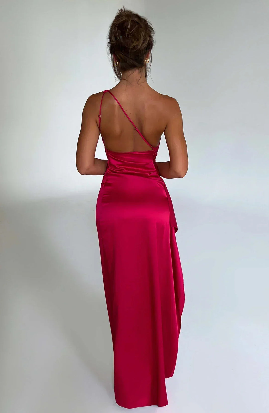 Drune | One-Shoulder-Schlitzkleid Aus Satin
