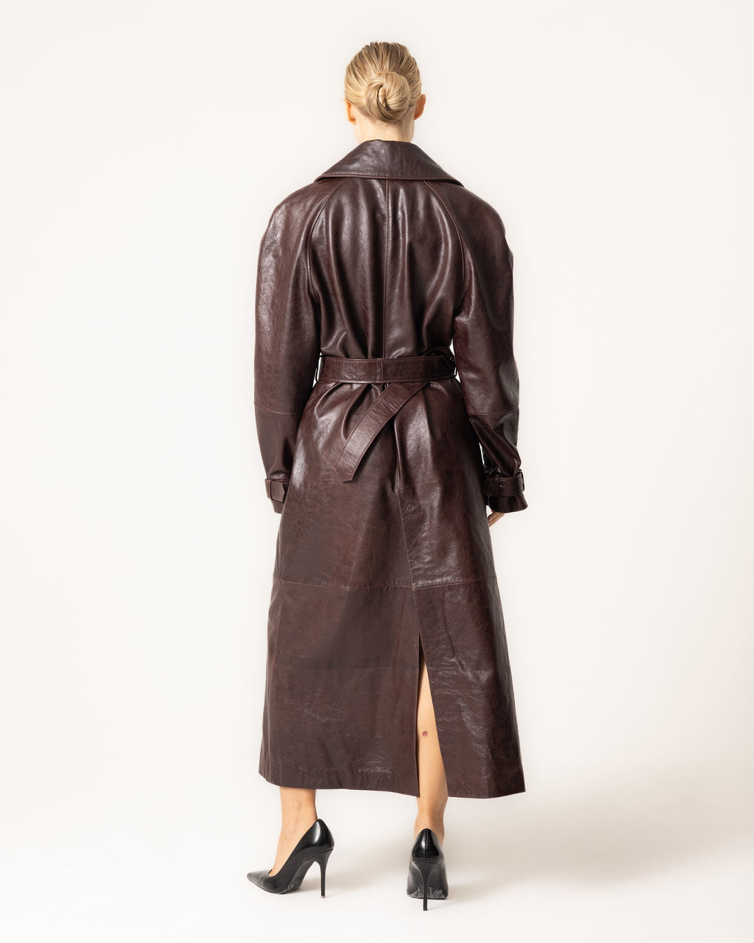 Drune | Leder Trenchcoat - Damen mit Gürtel