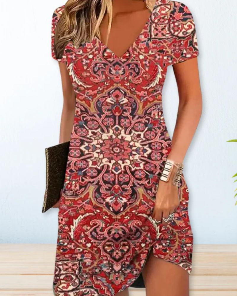 Drune | Kurzärmeliges Sommerkleid für Frauen