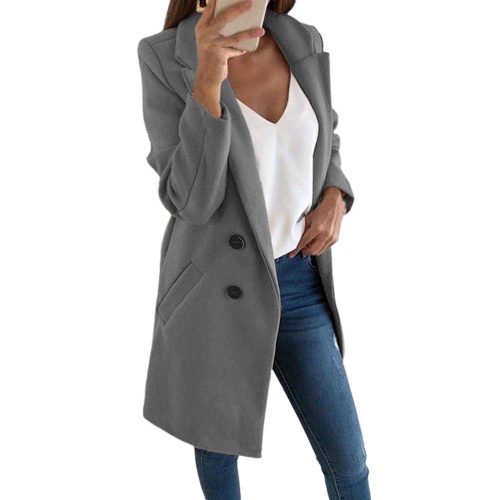Drune | Elegante lange Blazerjacke für Frauen