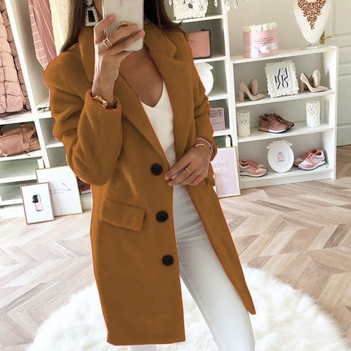 Drune | Elegante lange Blazerjacke für Frauen