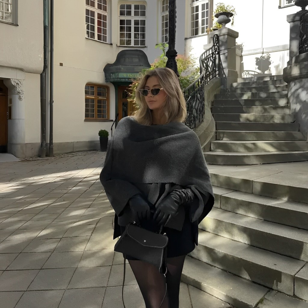 Drune | Poncho mit Asymmetrischem Cape