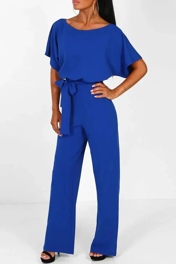 Drune | Eleganter Jumpsuit mit weitem Bein und Taillengürtel
