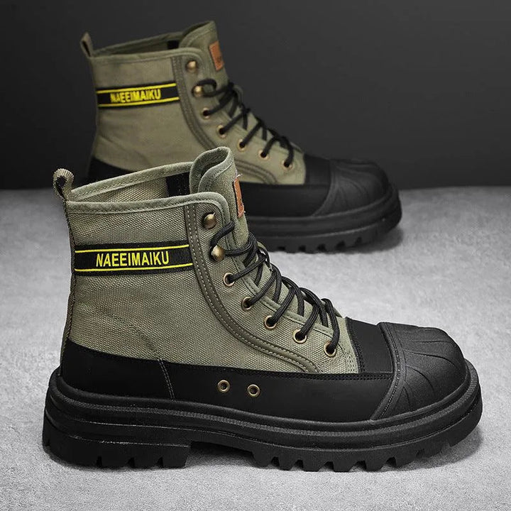 Drune | Herren lässige sportliche Canvas Stiefel mit dicker Sohle