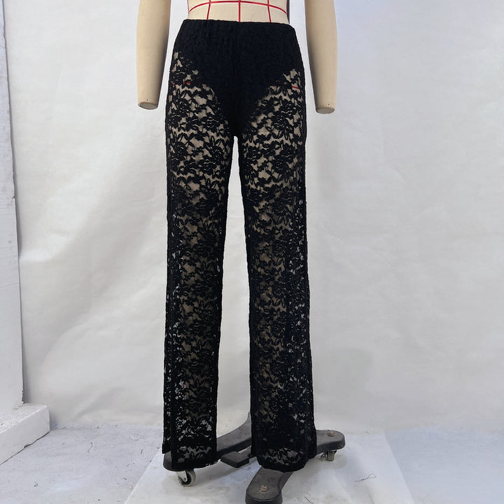 Drune | Spitze Perspektive hohe Taille Spleißen lange gerade Hose