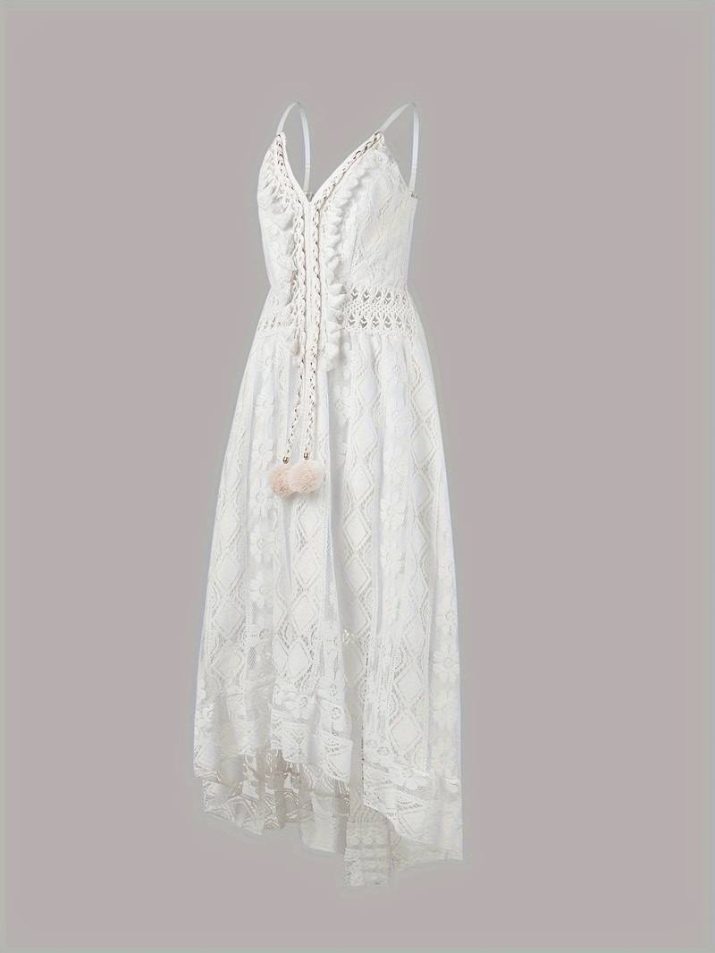 Drune – boho-maxi-sommerkleid mit spaghettiträgern und v-ausschnitt