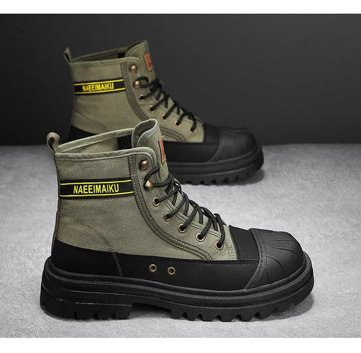 Drune | Herren lässige sportliche Canvas Stiefel mit dicker Sohle
