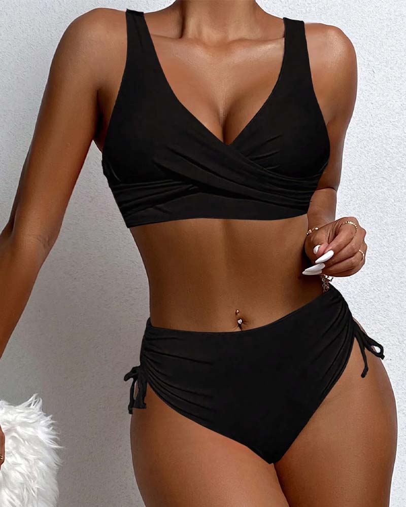 Drune | bikini-badeanzug mit kordelzug und schnürung hinten