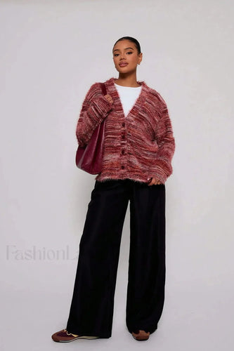 Drune | Cozy vintage striped cardigan with V-neck