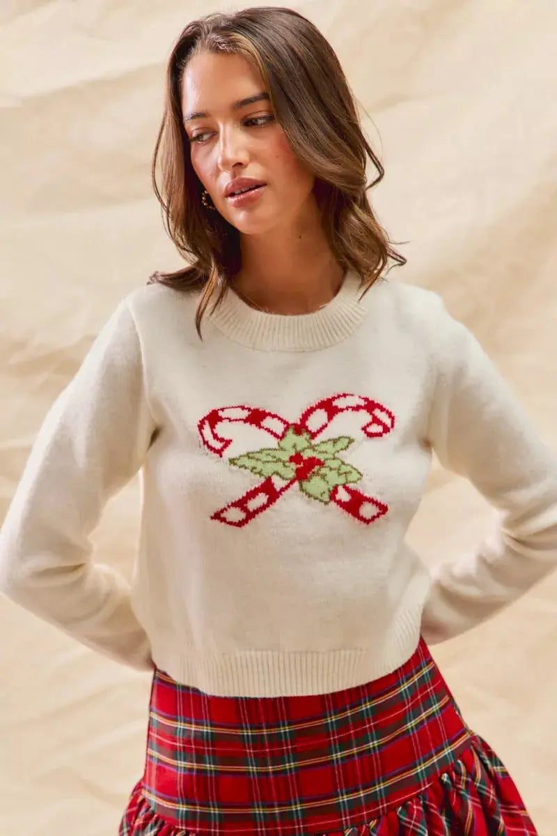 Drune | Cozy Christmas Candy Cone Short Sweater