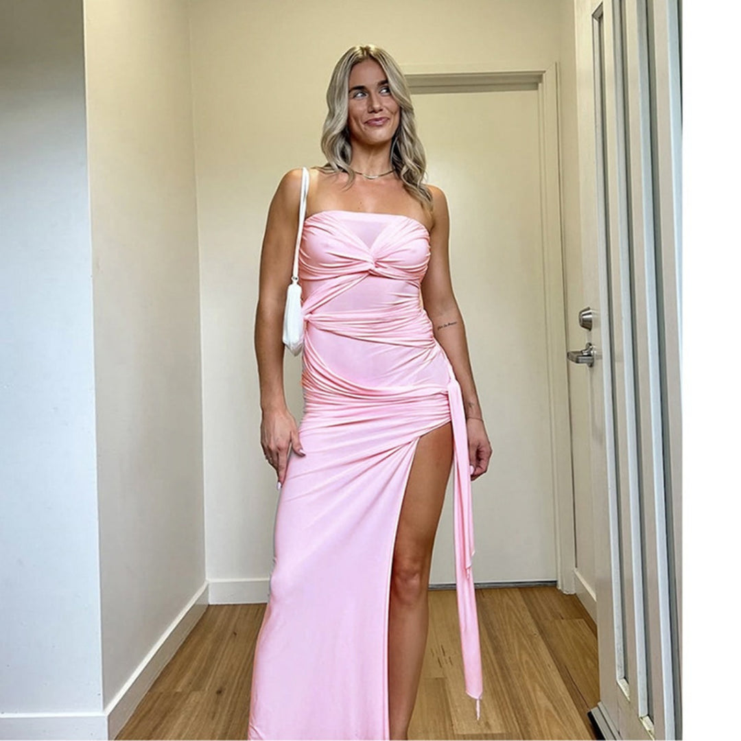 Drune | Rückenfreies Röhrentop-Kleid mit Seitenschlitz