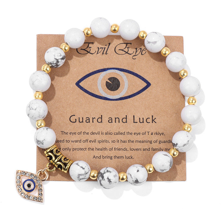 Drune | Glückliches Türkisches Böses Augen Anhänger Perlenarmband
