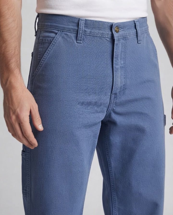 Herren Weite Worker-Denimhose mit Werkzeugschlaufe und hohem Bund Drune