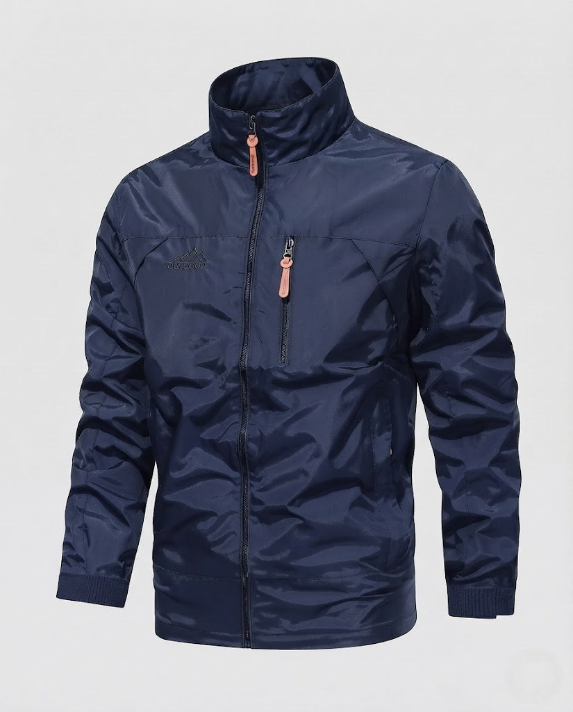 Herren leichter wind- und wasserabweisender Outdoor-Zipblouson mit hochschließendem Kragen Drune