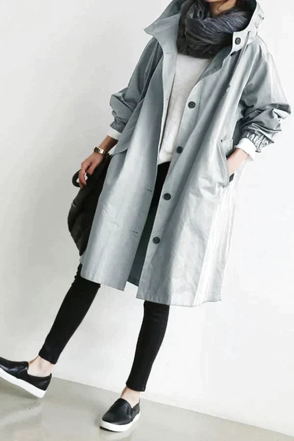 Damen Übergröße Regenjacke Bequem Für Alltag