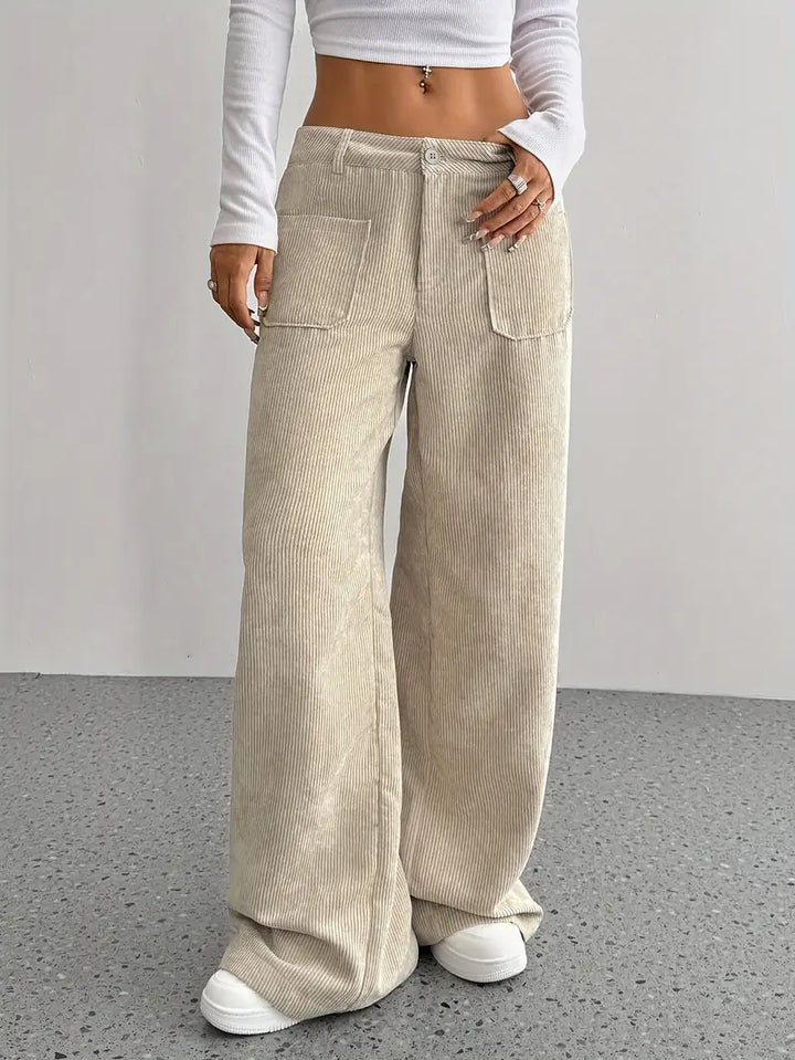 Drune | Cordhose Mit Weitem Bein Für Frauen
