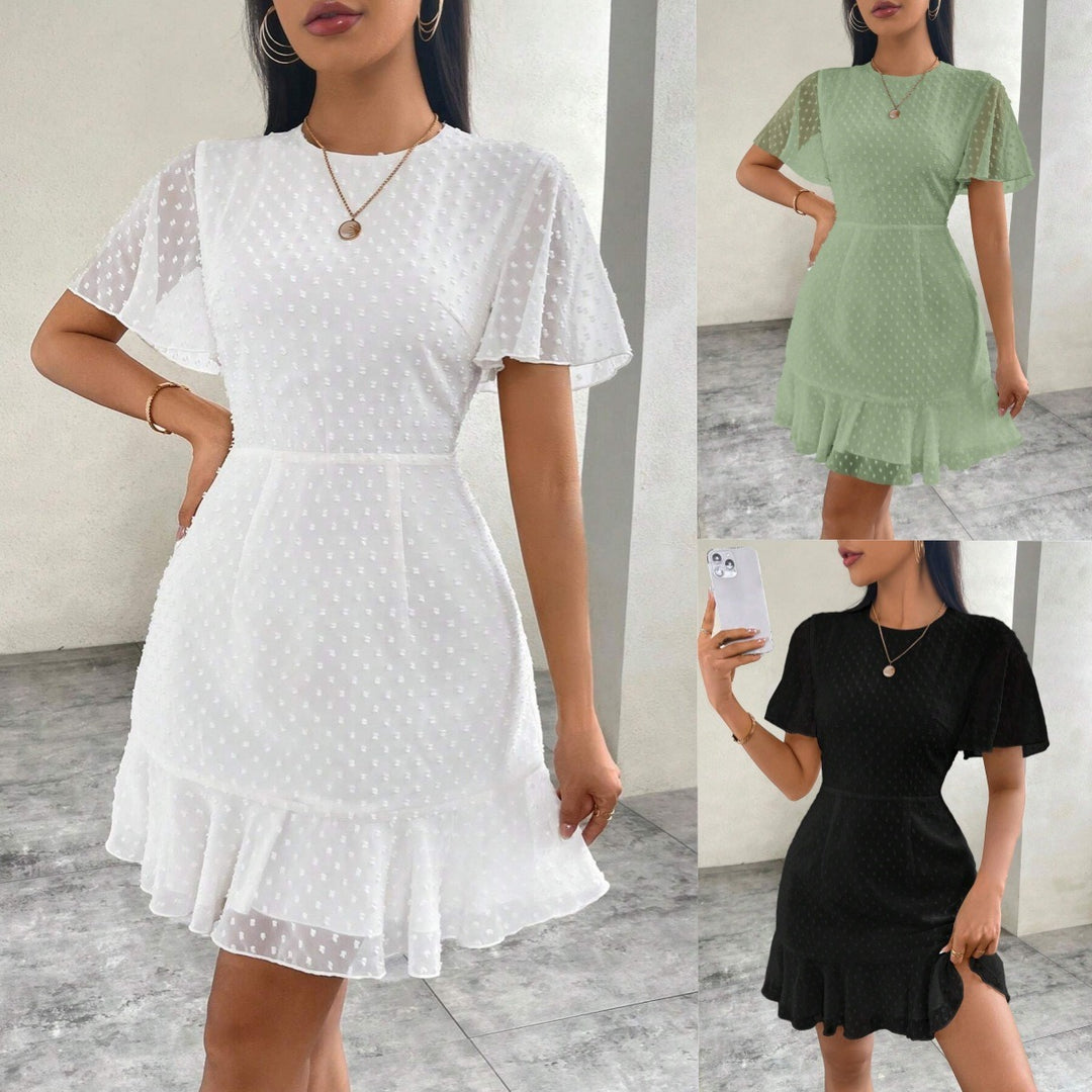Drune | Dreidimensionales Kleid mit Rüschenrand und Punkten