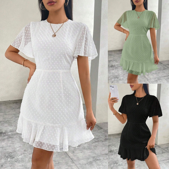 Drune | Dreidimensionales Kleid mit Rüschenrand und Punkten