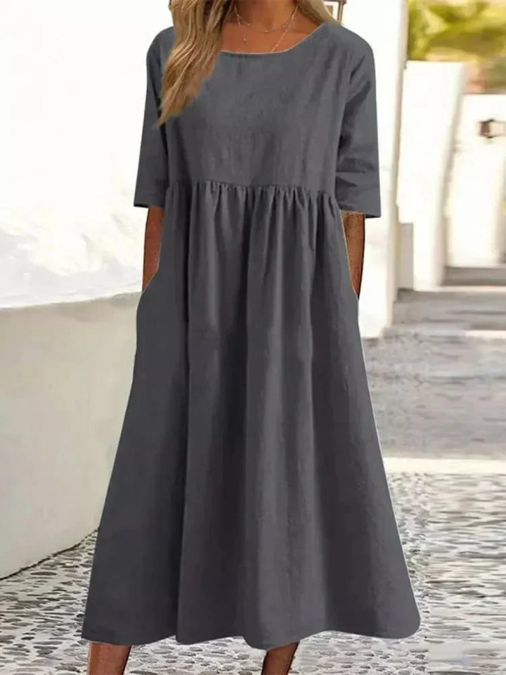 Drune | Hochwertiges Baumwoll-Leinen-Kleid