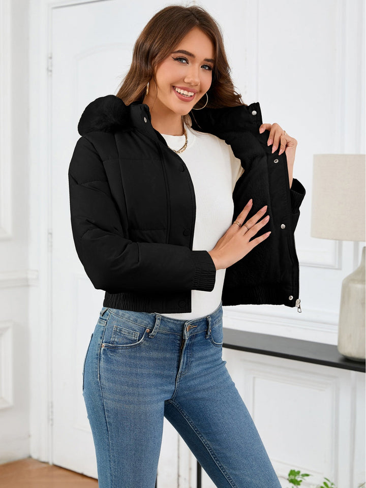 Drune | wattierte Winterjacke mit Fellkapuze und Taschen