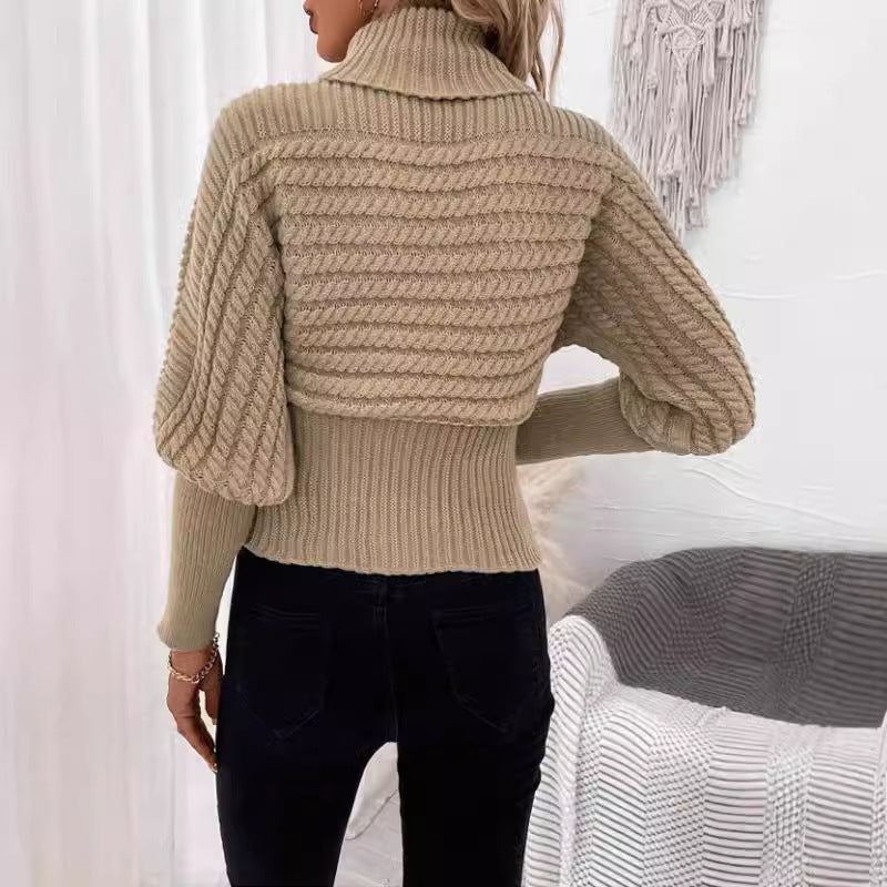 Drune | Pullover mit Hohem Kragen Geschichtete Ärmeln Modern und Warm