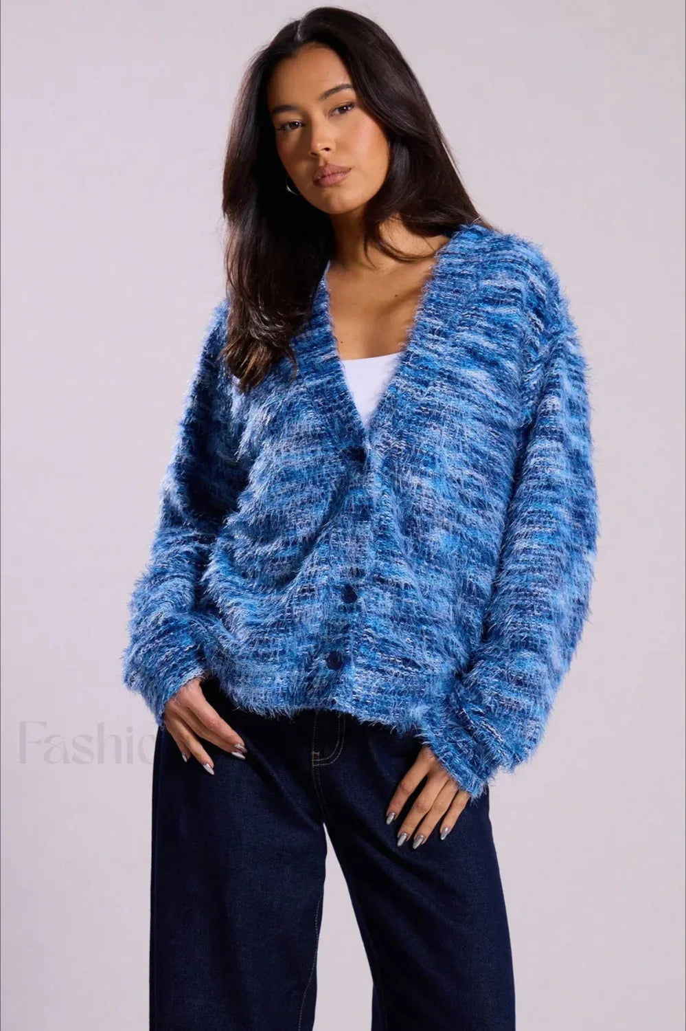 Drune | Vintage-gestreifte V-Ausschnitt-Strickjacke