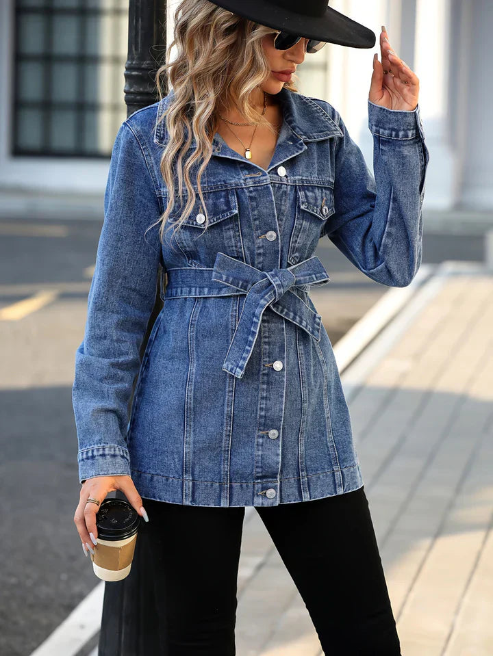 Drune - Damen Denim-Mantel Mit Klappentaschen