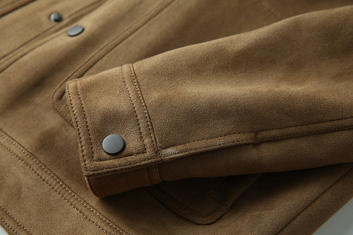 Drune | Lässige; Wildlederjacke mit Revers
