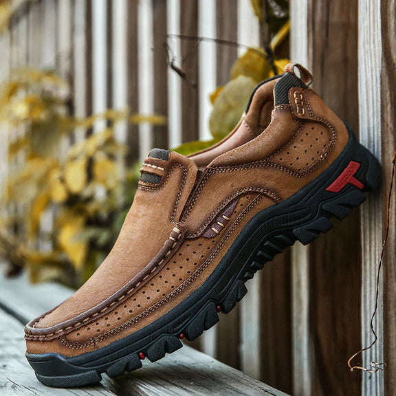 Drune | Herren-Laufschuhe aus Leder, leicht, atmungsaktiv, Freizeitschuhe zum Hineinschlüpfen
