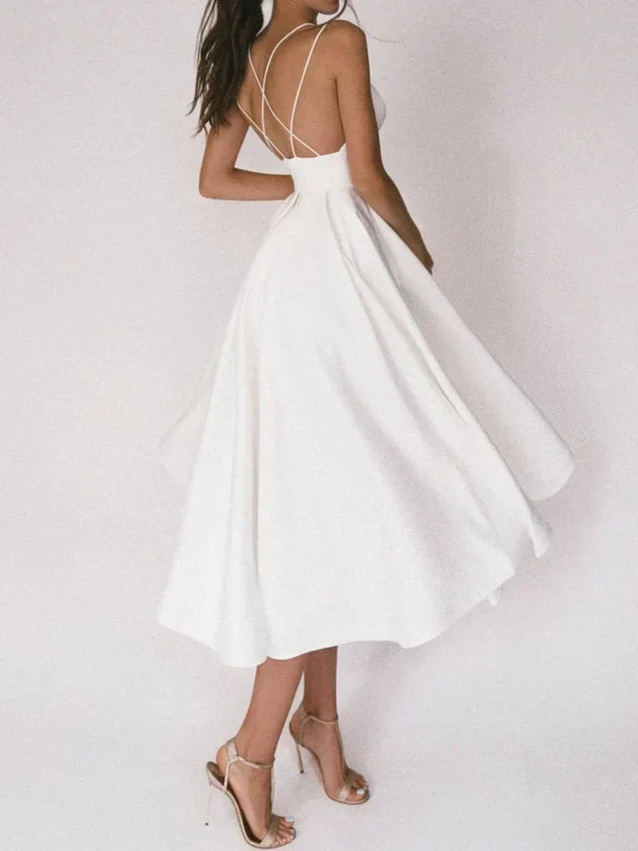 Drune | Elegantes Kleid mit V-Ausschnitt und Trägern
