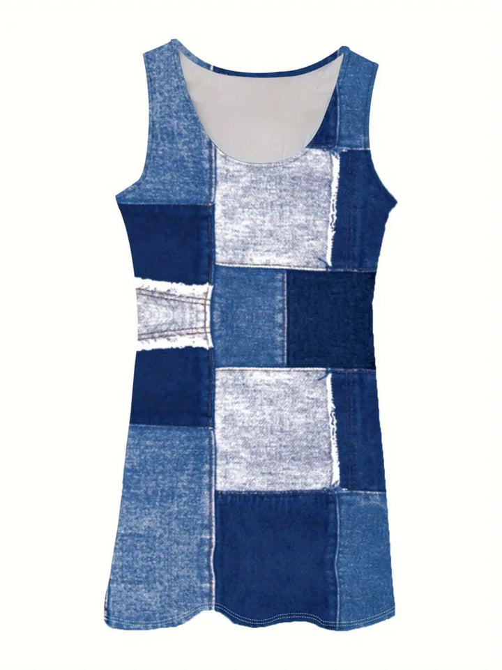 Drune | Kleid mit Denim-Print